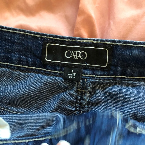 Cato lace detail jean skirt - Picture 4 of 7